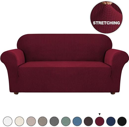 Amazon Com Stretch Sofa Covers Burgundy Couch Cover For 3