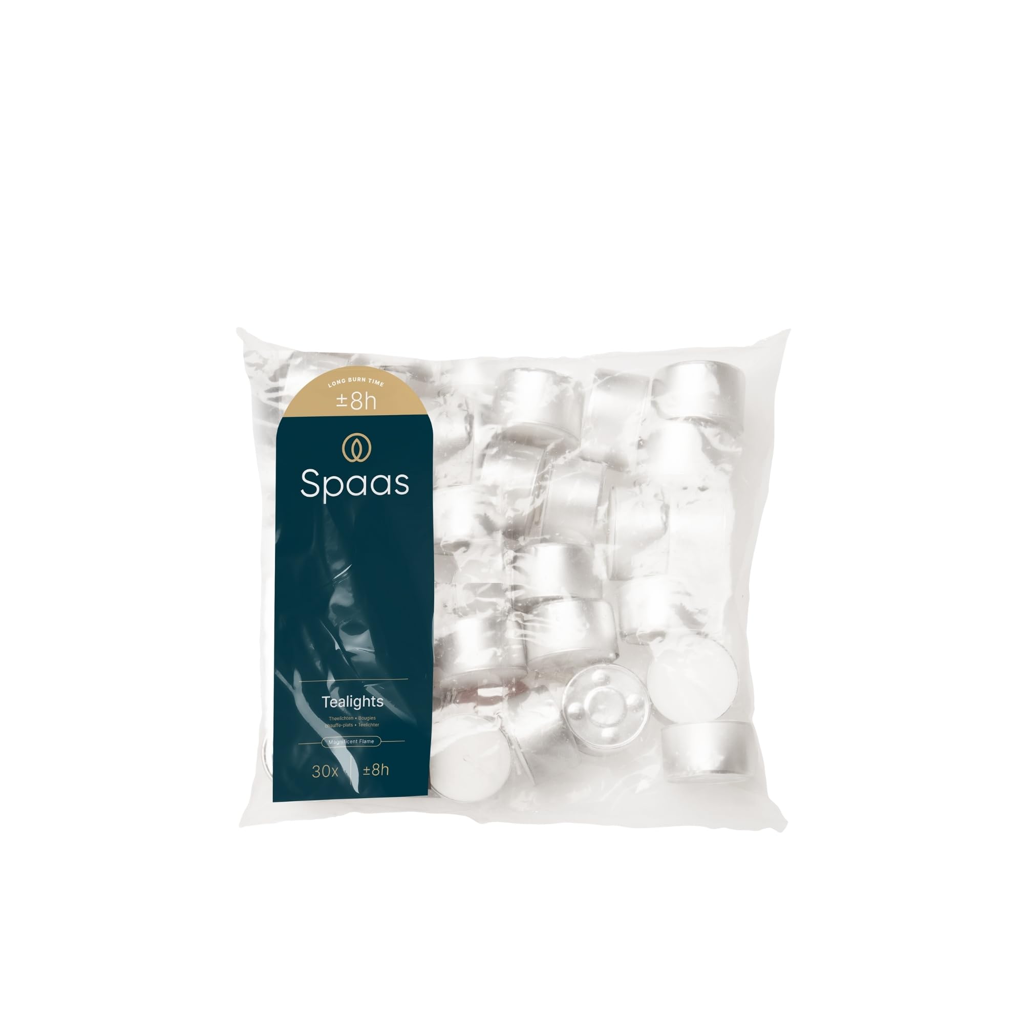 Spaas Tealights Bag x30, ± 8 Hours, White