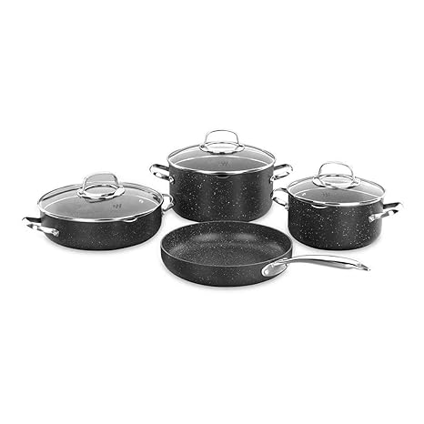 Korkmaz a 1336 galaksi Olla Cookware tencere Juego 7 Piezas Granita