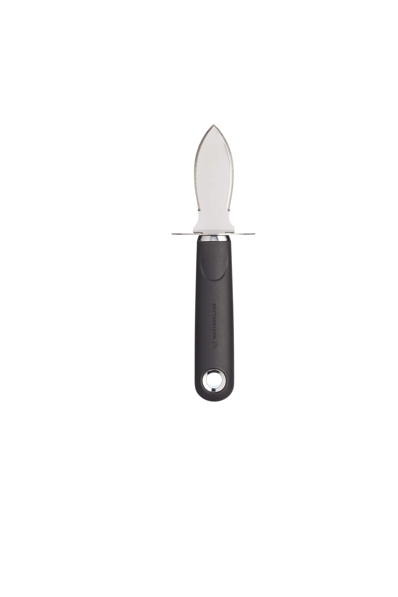 MasterClass Oyster Knife with Soft Grip Handle, Stainless Steel, 18 cm, Black