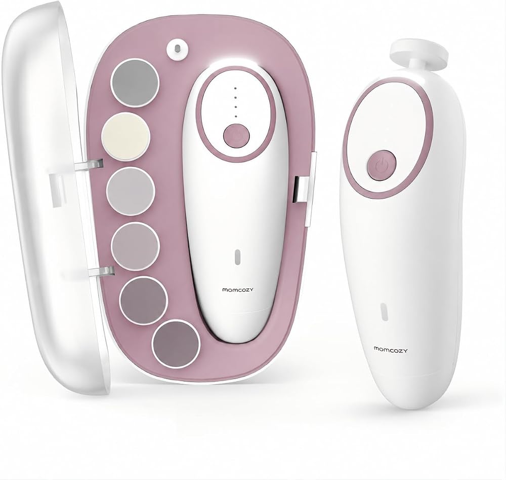 Momcozy Electric Baby Nail File Rechargeable Nail Clipper Pink 4 Gear