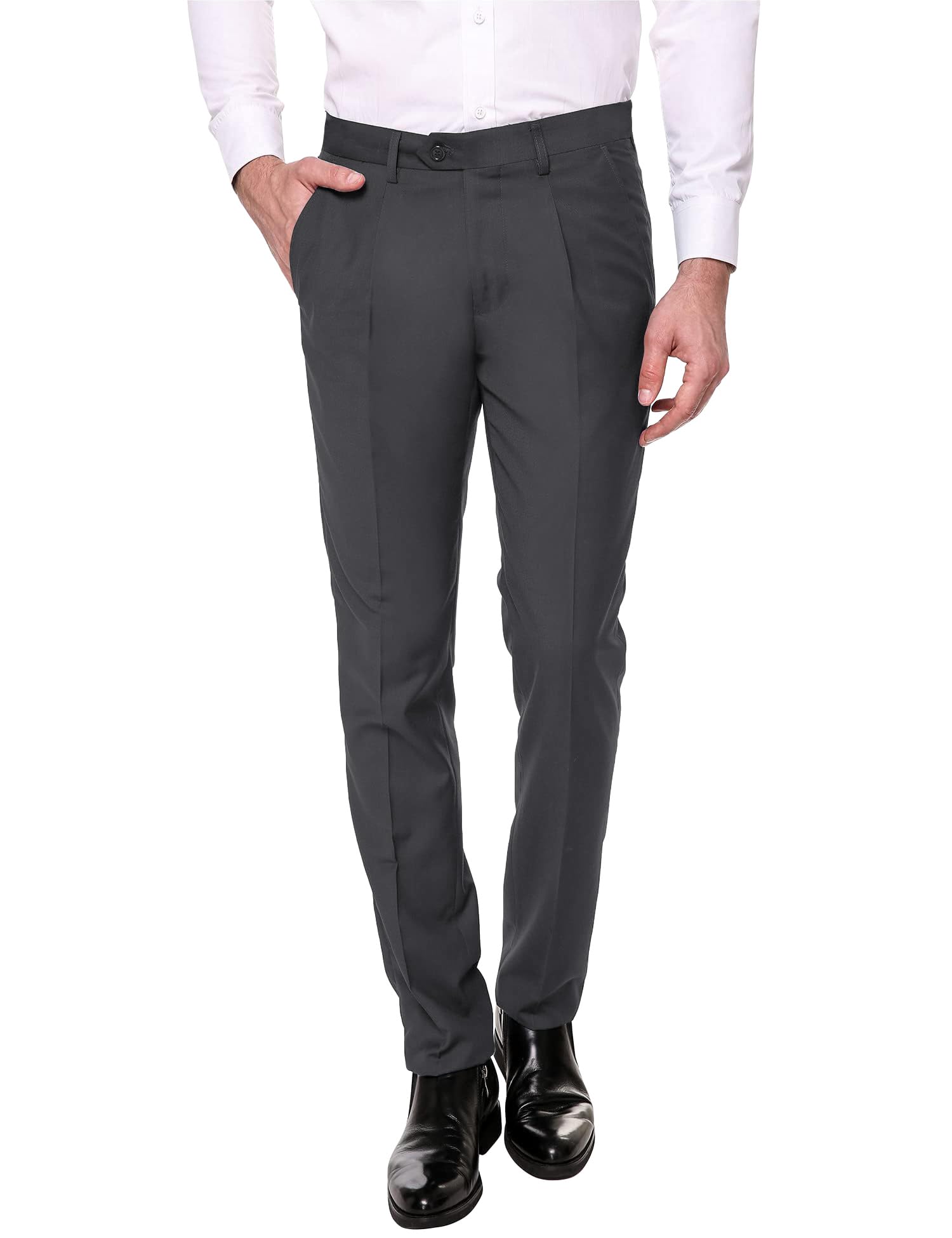 COOFANDY Men's Dress Pants Classic Fit Flat Front Suit Pants Expandable ...