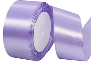 XMASOLD Light Purple Ribbon 1-1/2 Inch, 25 Yards Satin Fabric Ribbons for Christmas Gift Wrapping, Christmas Garland, Christmas Tree Ornaments, Bows Making, DIY Crafts, Sewing Projects and Wedding Party