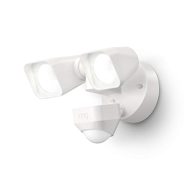 Ring Floodlight Wired — Motion-activated floodlight, bright LEDs, works with Amazon Sidewalk, White