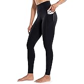 ENERBLOOM Workout Leggings with Pockets for Women High Waist Yoga Pants 25"/28" Cream Soft Lightweight Athletic Gym Tights