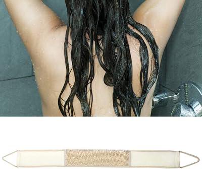 Oumefar Natural Cotton Linen Bathing Loofah Exfoliating Towel Back Scrubbing