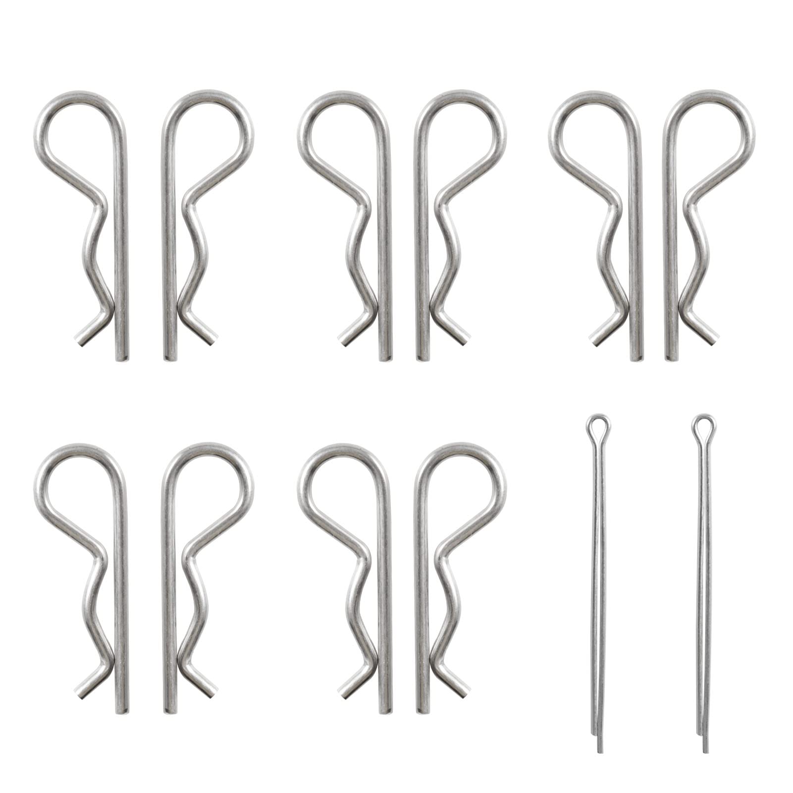 SPEEDWOX 12 Pcs M4 Cotter Pin Hairpin Assortment Kit 304 stainless steel include 10 Pcs M4 x 75mm Hairpin Cotters and 2 Pcs M4 x 80mm Cotters for Use On Hitch Pin Lock Systems