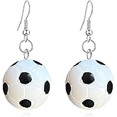 Peasimy Cute Basketball Soccer Football Dangle Earrings 3D Sport Ball Drop Earrings Fans Players for Women All Sports Lovers