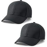2-Pack Classic Structured Baseball Cap Adjustable Snapback Ball Caps | Two pack value, structured crown, adjustable snapback, blank front for custom embroidery, running and workout ready