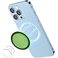 AUROX Compatible with MagSafe Base for iPhone 12/13/14/15 Magnetic Base Plate【Base Only】 Intended for Pop Socket Grip and Phone Ring Holder【Removable for Wireless Charging】(Green Translucent)