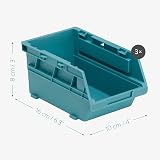 Navaris Interlocking Storage Organiser Drawers x3 Plastic Compartments for view 6