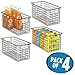 mDesign Metal Wire Food Storage Basket Organizer with Handles for Organizing Kitchen Cabinets, Pantry Shelf, Bathroom, Laundry Room, Closets, Garage - Concerto Collection - 4 Pack - Bronze