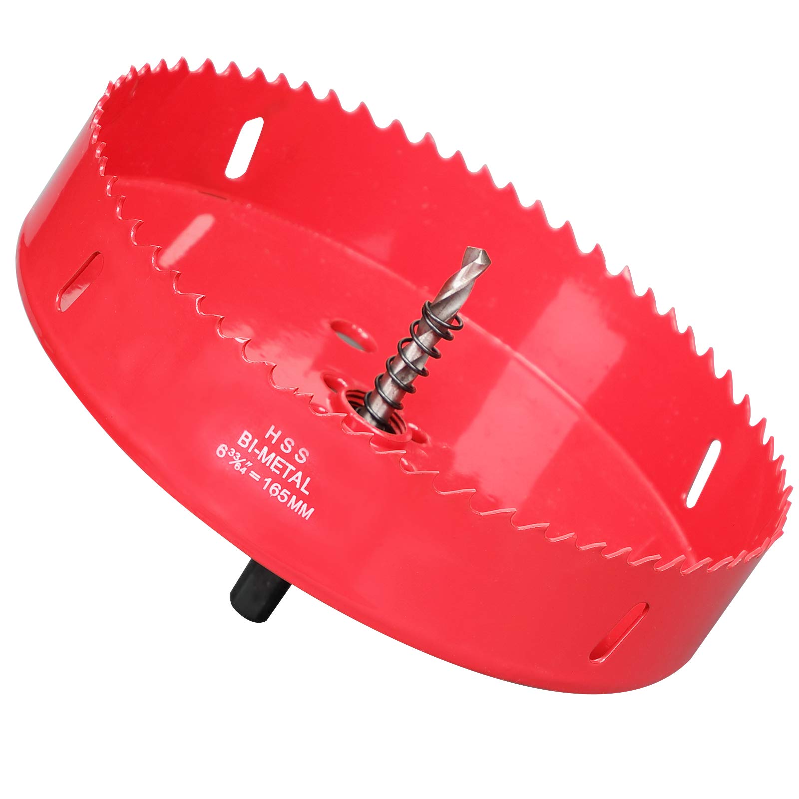 Hole Saw 165 mm, 30 mm Bi-Metal Cutting Depth HSS M 42 Hole Cutter for Cutting Wood, Plastic, Drywall, Plasterboard and Soft Metal Sheet — image 1