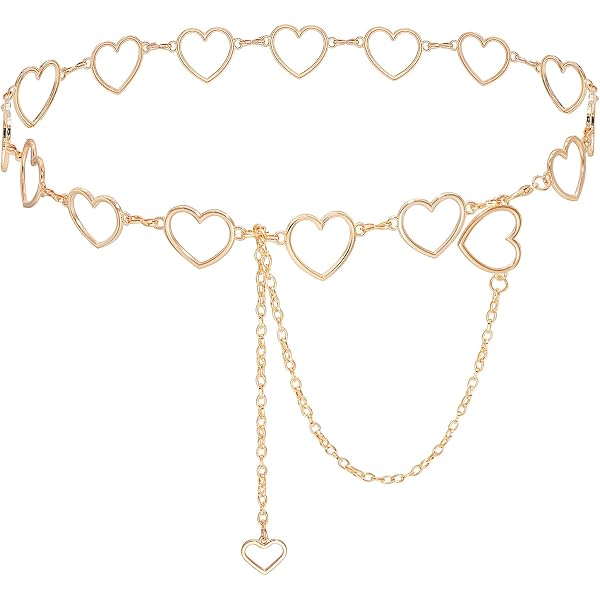 3874 Metal Waist Chain Women- Love Hearts Pendant Adjustable Body Link Metal Waist Chain Women - Love Hearts Pendant Adjustable  main image 2