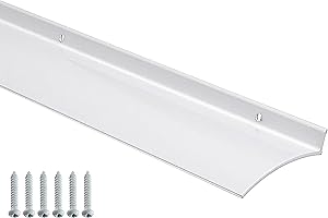 Barzen Door Rain Drip Guard - Over Door and Window Drip Cap Rain Deflector - Drip Edge Rain Diverter Guards House - 2.5 Inches Wide, 76 inches Long, Aluminum White