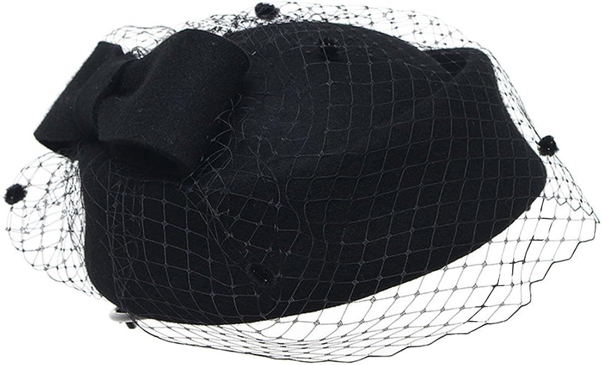 Aniwon Pillbox Hat, Wedding Hat with Veil Vintage Bow Fascinator Hats for Women at  Women’s Clothing store