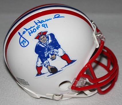 Amazon Com John Hannah New England Patriots Signed Autographed Throwback Mini Helmet Hof Autographed Nfl Mini Helmets Sports Collectibles