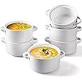 DELLING 6 Pack Soup Bowls with Handles, 24 Oz Large Serving Soup Bowl Set, Ceramic Soup Crocks for French Onion Soup, Cereal,