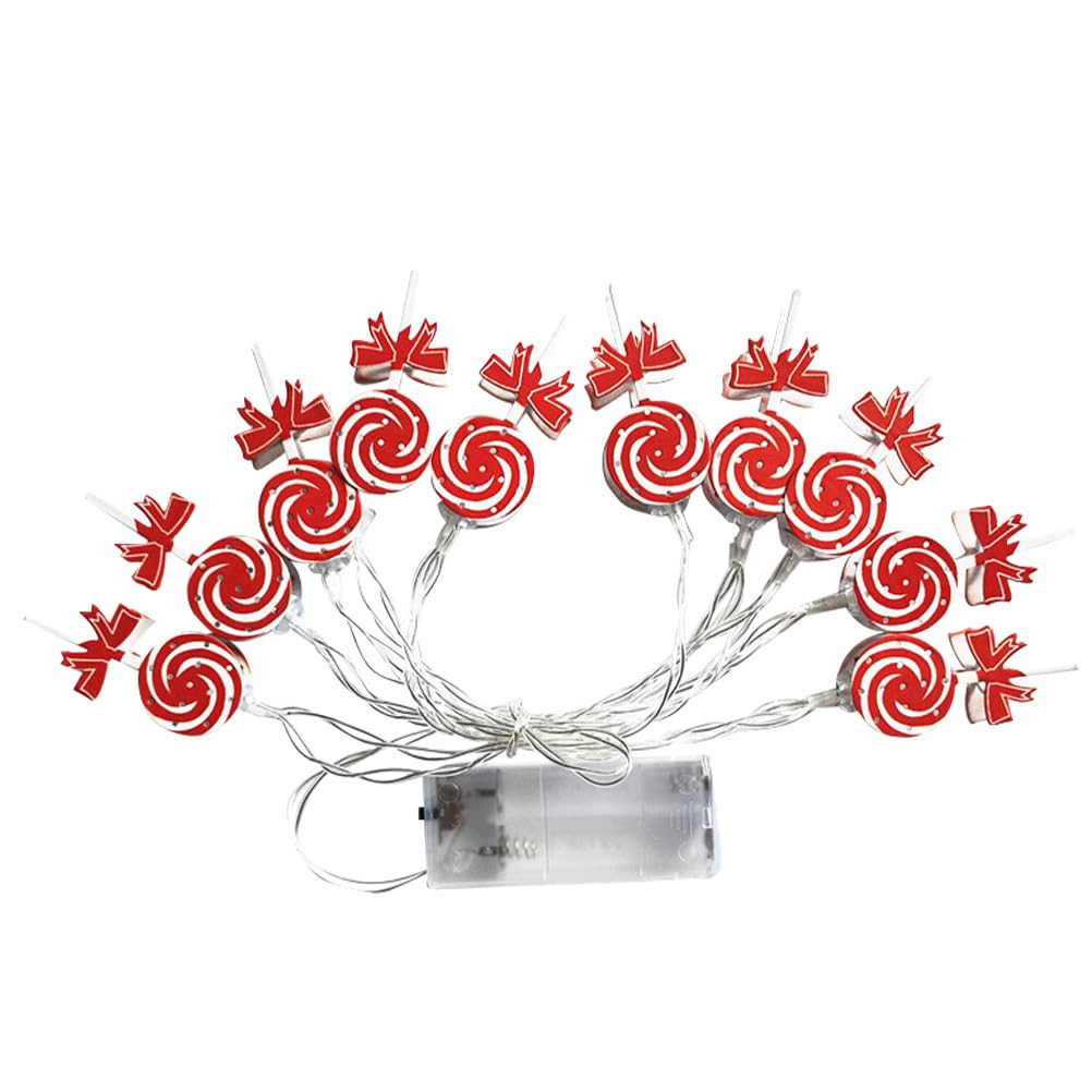 OSALADI Candy Christmas Lights Lollipop Sweets String Light Led String Lamps Xmas Party Indoor Outdoor Hanging Lights for Decoration 1.65m 10 LEDs (No Battery)