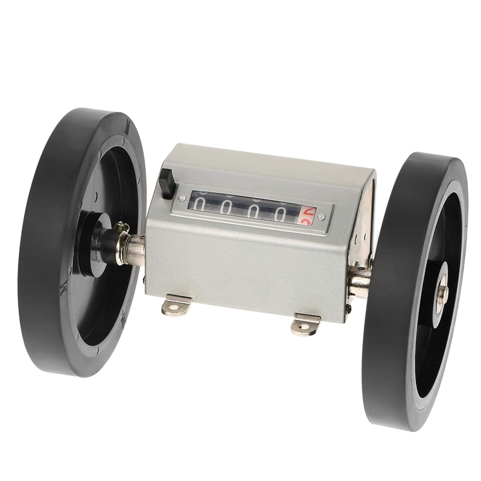 SALUTUYA 1PCS Rolling Wheel 5 Digits 0-9999.9 Length Counter, Max Speed 350RPM Grey Reset for Record of Weaving, Plastic Film, Leather