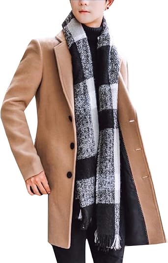 tan peacoat mens