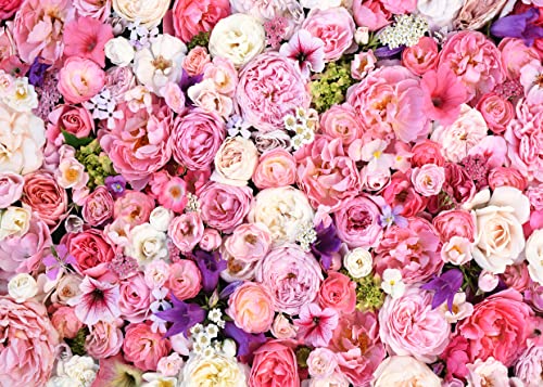 Photo 1 of Alltten Floral Backdrop Flower Wall Background Pink Rose Backdrops for Photoshoot Bridal Shower Mothers Day Decoration 7x5ft F-54