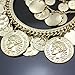 RechicGu Golden Color 1Pair Vintage Tribal Rare Coins Big Hoop Banjara Kuchi Belly Dance Chain Boho Gypsy Dangle Earrings,3.9