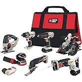 PORTER-CABLE 20V MAX 8-Tool Combo Kit Cordless Drill and Impact Driver, Circular and Reciprocation Saw, Jigsaw, Orbital Sander, Oscillating Tool, Flashlight (PCCK6118)