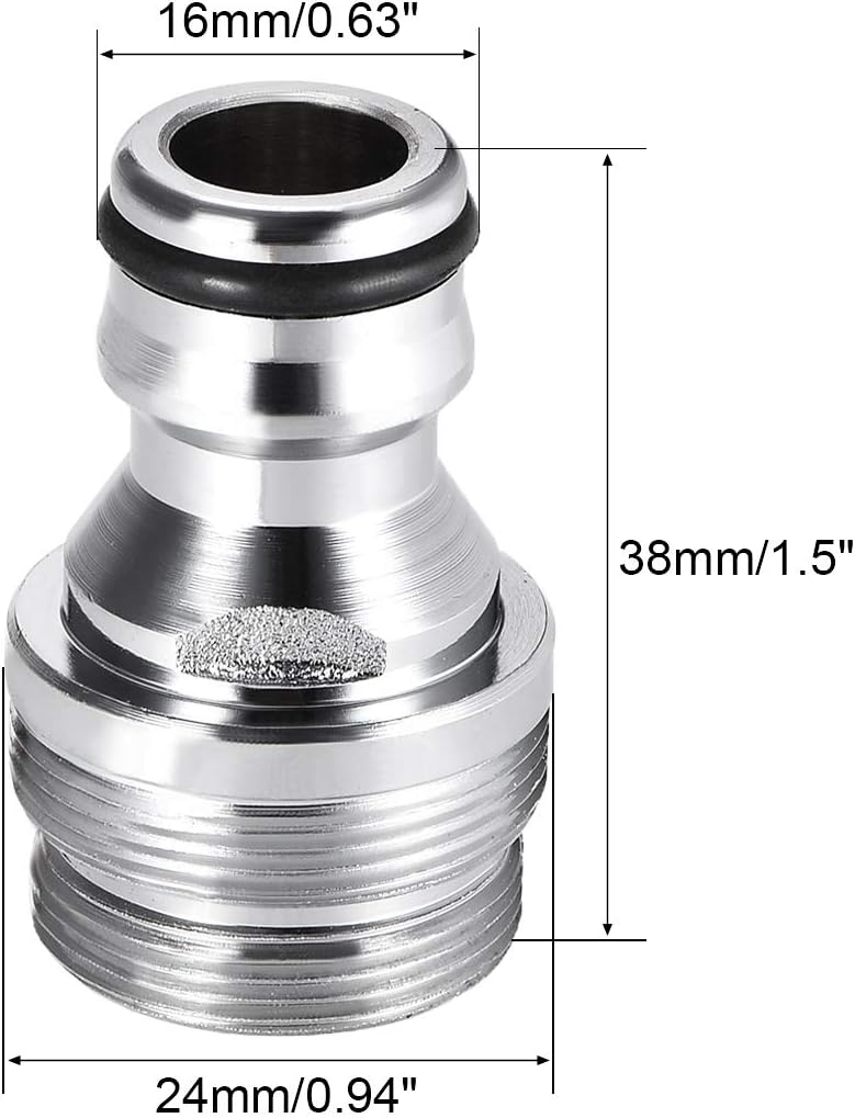 sourcing map Garden Hose Quick Connect Nickel-plated Water Hose Fitting Connectors M22 Male Threaded Adapter 2pcs - Image 3