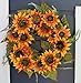 Melbourne Silk Sunflower Front Door Wreath 22 inch - Handcrafted With Designer Quality Silk Flowers - Display Outdoors In Spring, Summer, and Fall