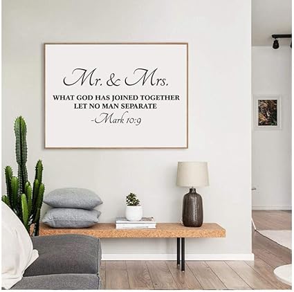 Mr Mrs Citation Impressions Romantiques Chambre Mur Art Decor Minimalisme Affiche Bible Amour Citations Art Toile Peinture Decoration De La Maison 50cmx70cm Sans Cadre Amazon Fr Cuisine Maison