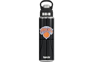 Tervis NBA New York Knicks Leather Triple Walled Insulated Tumbler, 24oz Wide Mouth Bottle, Stainless Steel