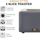 Tower Cavaletto 2-Slice Toaster Defrost Reheat 850W Stainless Grey Rose Gold view 2