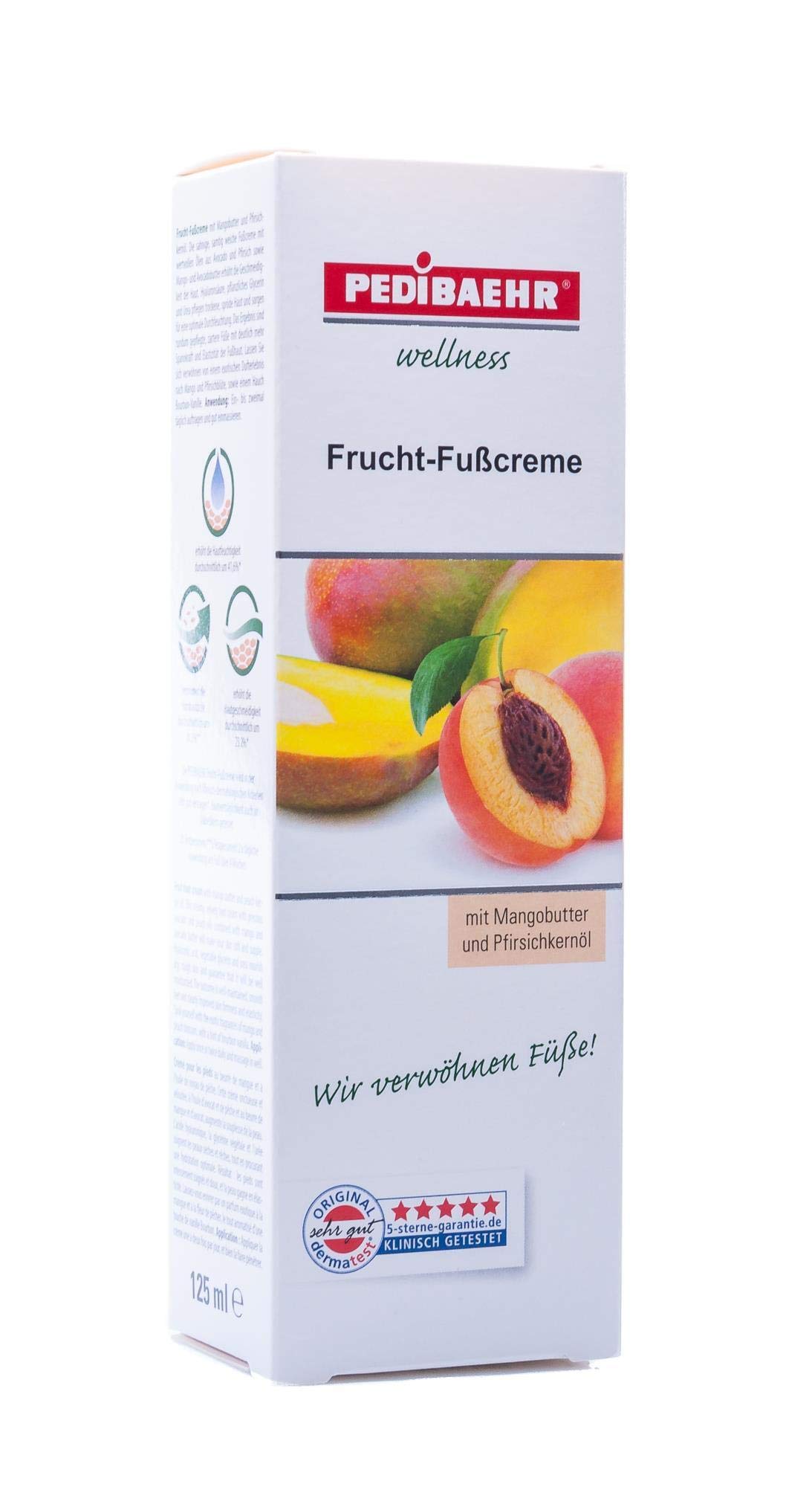 Foot Balm, Fruit, Foot Cream with Mango Butter and Peach Kernel Oil Foot Care for All Skin Types PediBaehr