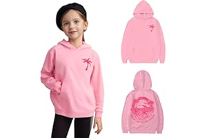 Hfolob Pink Hoodies for Kids Girls Cute Graphic Preppy Sweatshirt Teen Y2K Casual Oversized Hoodie Pullover with Pockets