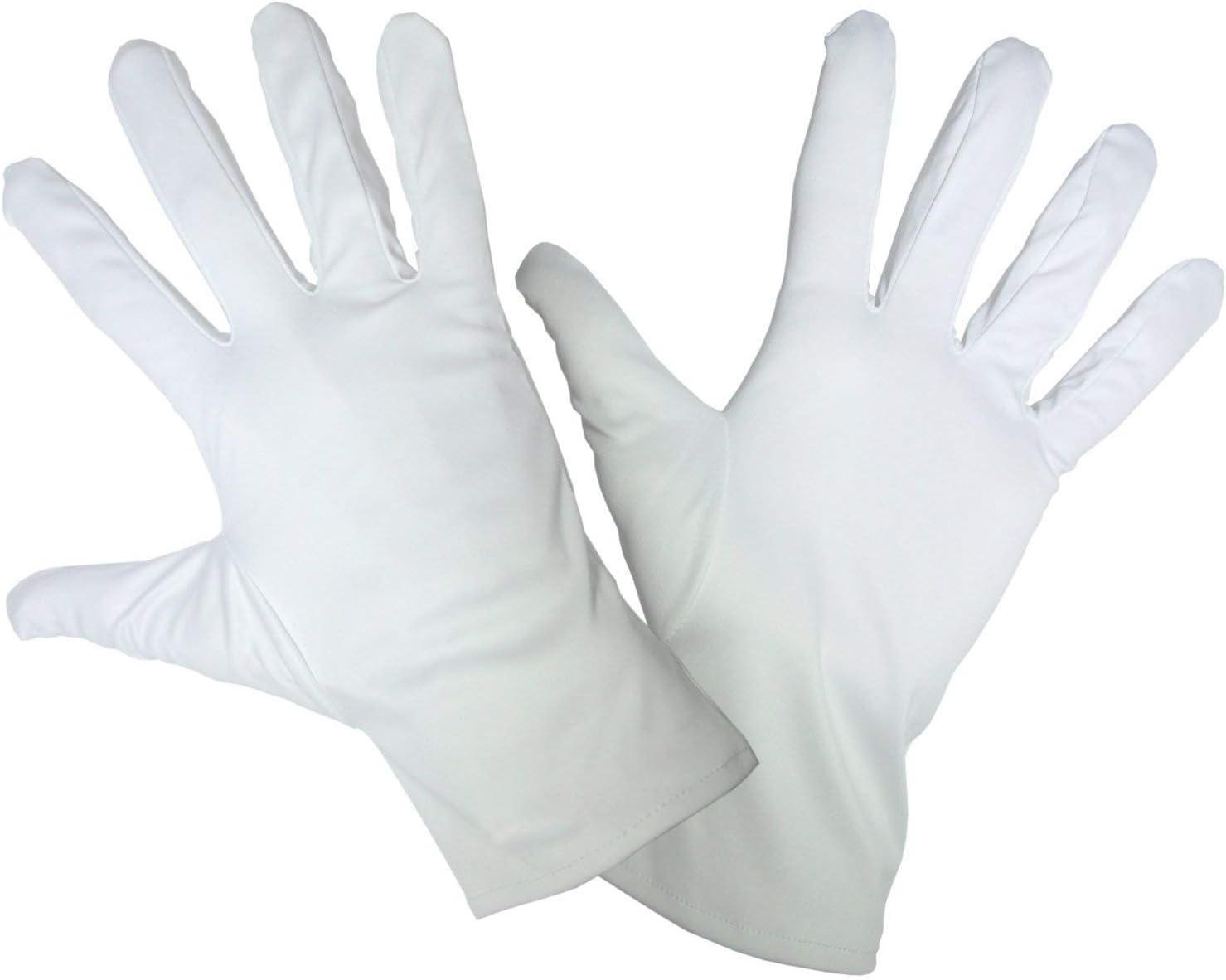 SWISSO Fine Microfiber Gloves for Cleaning Purposes for Costumes/Clothing and Jewellery Works Processed Material, 1 Pair (White, Large)