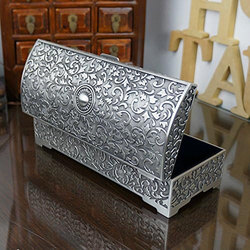 Infinite U Classical European Style Titan Apollo Mysterious Rose Engraving Large Metal Trinket Jewellery Box Antique Silver for Women/Girls - Image 3