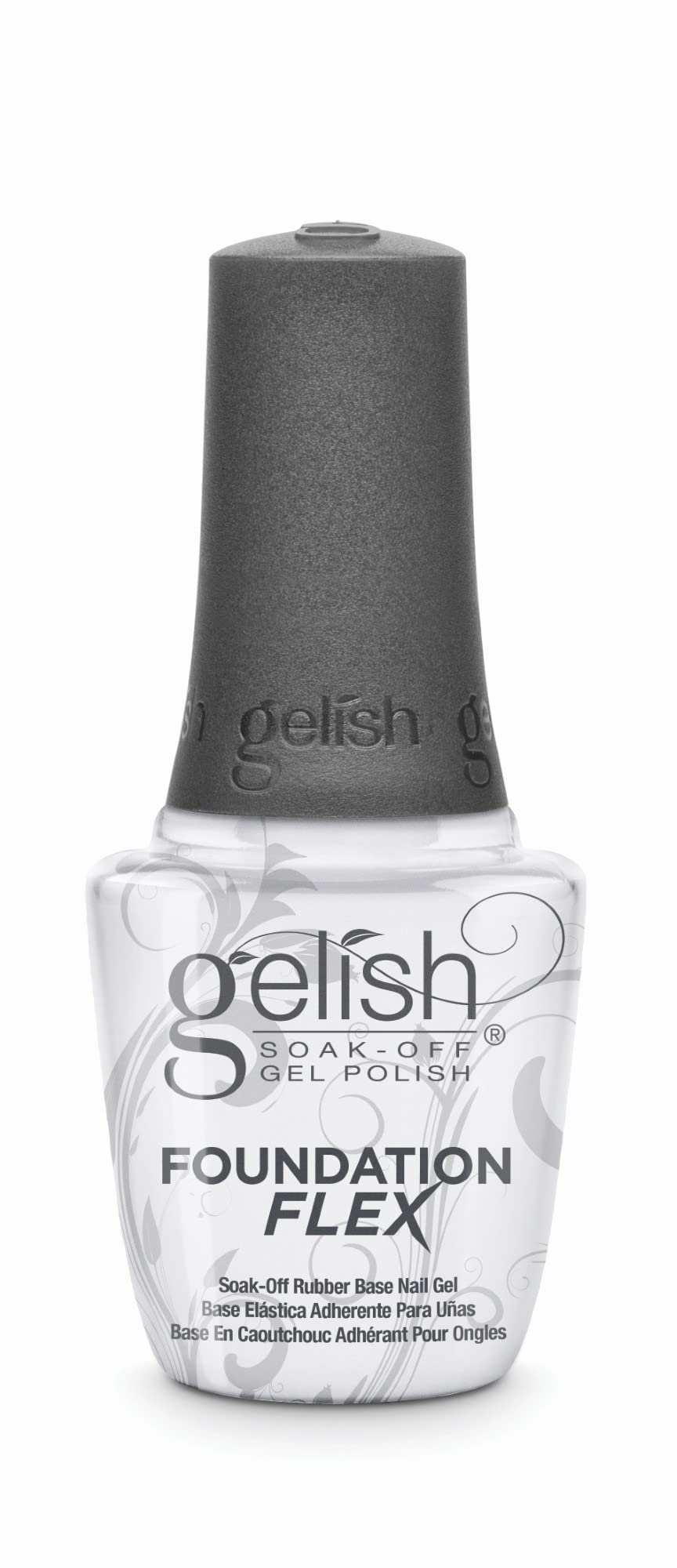 Gelish Foundation Flex – Flexible Base Coat for Nails, Ridge Filling, & Perfect Protection, Soak-Off Rubber Base Gel Nail Kit for Long-Lasting Nail Strength and Flexibility (Clear, 15mL)