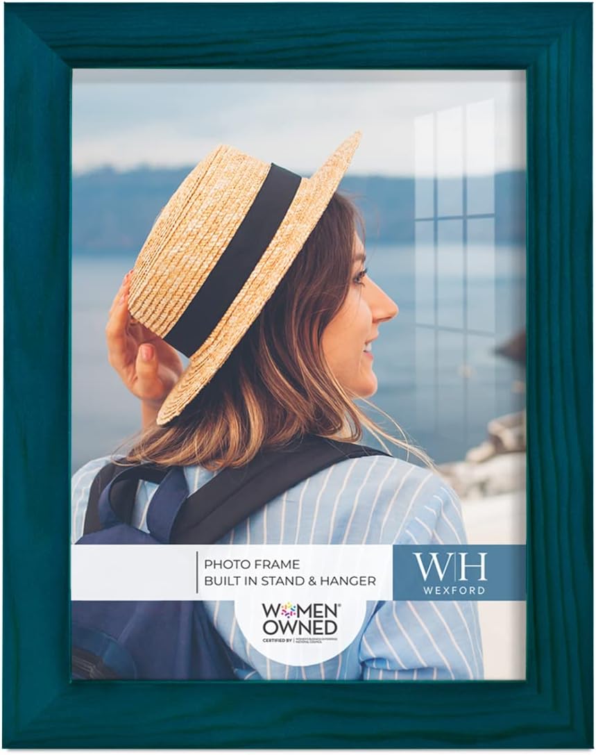 Photo Albums, Frames & Accessories - Renditions Gallery 6x8 inch Picture Frame Ocean Blue Wood Grain Frame, High-end Modern Style, Made of Solid Wood and High Definition Glass for Wall and Tabletop Photo Display