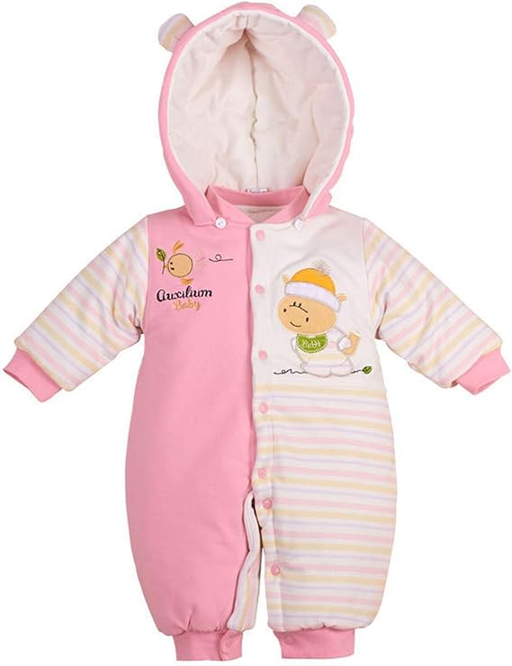 Amazon Co Jp 新生児服冬の赤ちゃんのセーター厚い綿のコート暖かい服赤ちゃんのジャンプスーツ秋の冬の服 服 ファッション小物