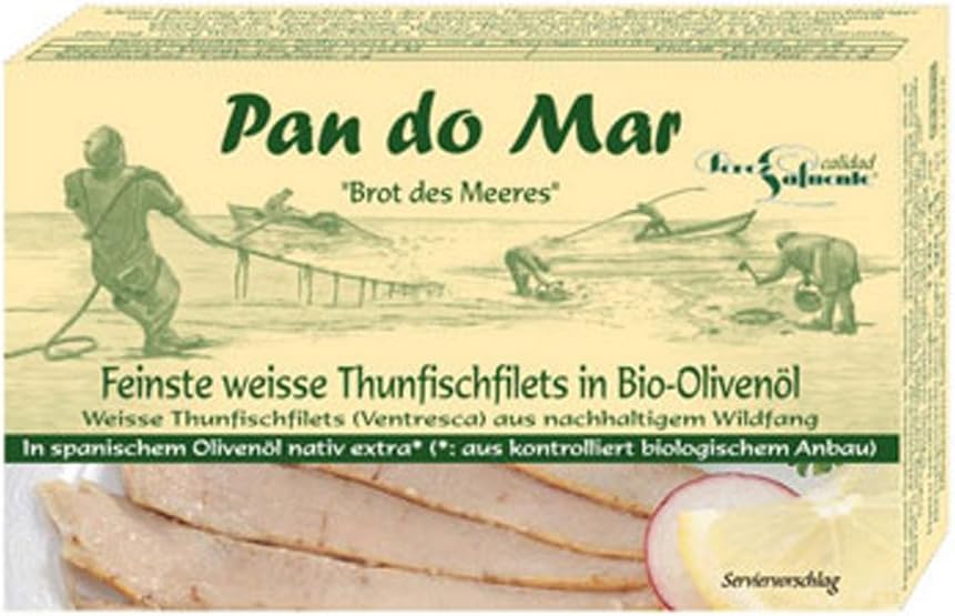 White tuna fillets in organic olive oil 120g Pan do Mar