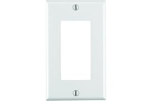 Leviton Decora 1-Gang Wallplate, Standard Size, Thermoset, Device Mount, 80401-00W, White
