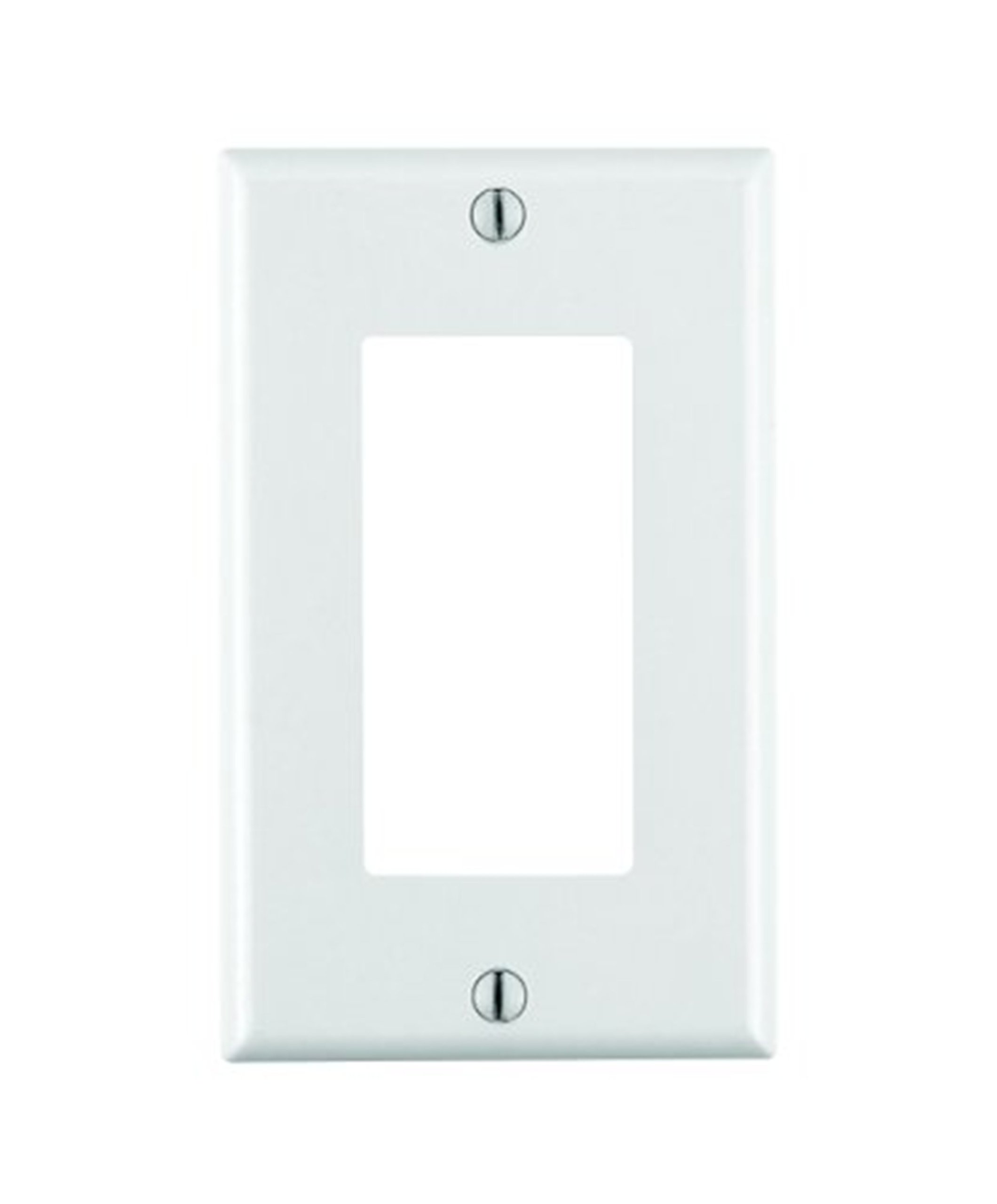 Photo 1 of Leviton 1-Gang Decora/GFCI Wallplate, Standard Size, Thermoset, Device Mount, 80401-W, White
