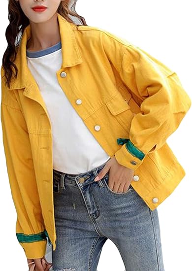 Amazon Alhylaデニムジャケット レディース 春 秋 刺繍 韓国風 おしゃれ コート レディース プルオーバー カジュアル アウター 女性 ショート丈 ジージャン ストリート風 スタイリッシュ コート ジャケット 通販