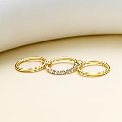 Canboer Gold Stackable Statement Rings for Women