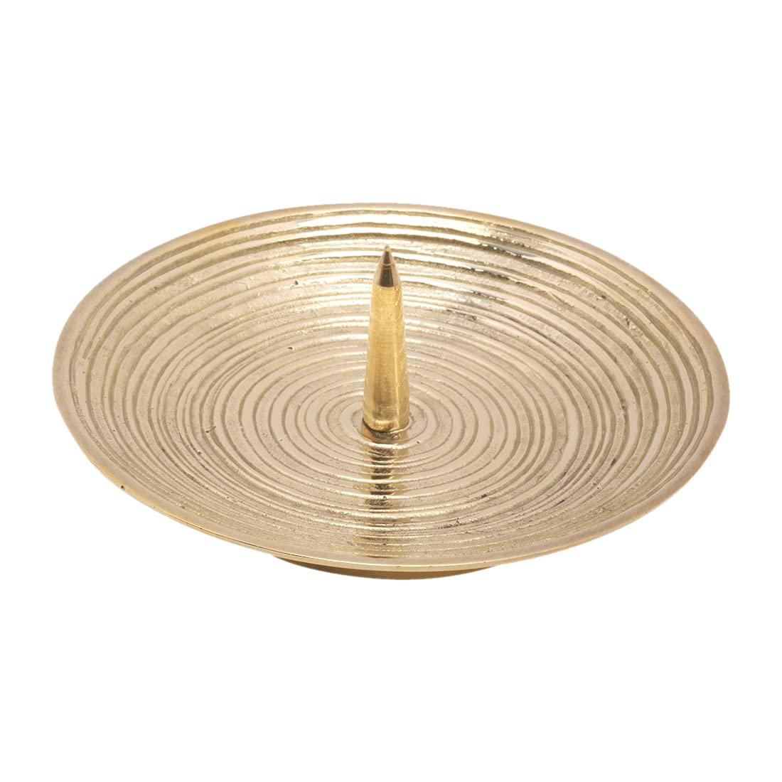 NKlaus Candles -Grooved Plate with Spike Ø12cm Candle Plate Brass gold Candle Holder Spiral Design 10561