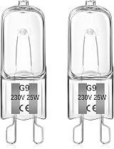 Liuyife G9 25W Halogen Oven Light Bulbs 2700K 260LM Dimmable 2 Pack