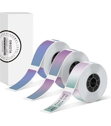 3 Rolls White Thermal Label Tape - 14x40mm For Label Printers (180 Labels/Roll)