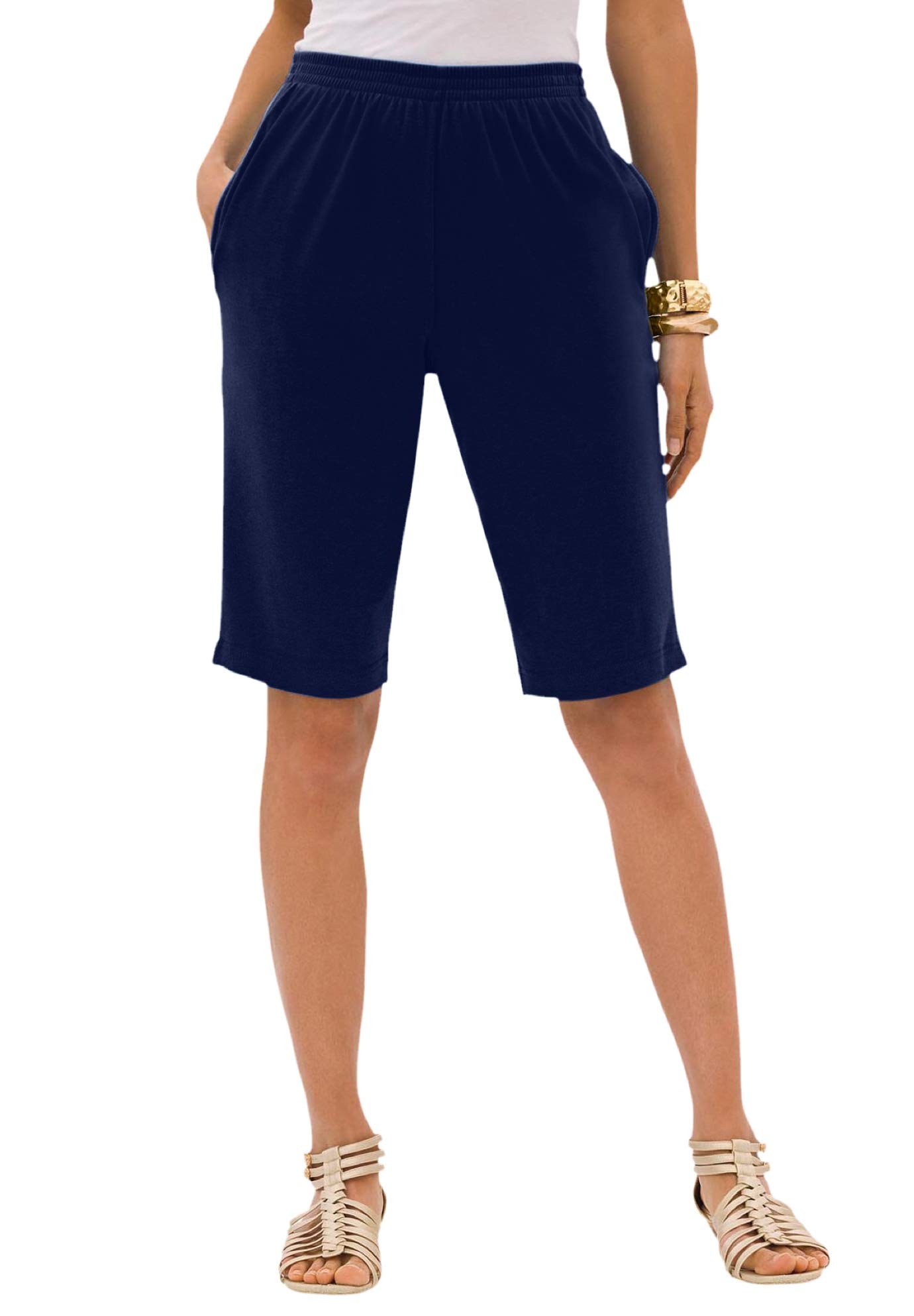 Roaman's Women's Plus Size Soft Knit Bermuda Short