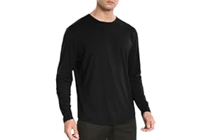 netdraw Men's Ultra Soft Bamboo Viscose T-Shirt Curve Hem Lightweight Cooling Short/Long Sleeve Casual Basic Tee Shirt